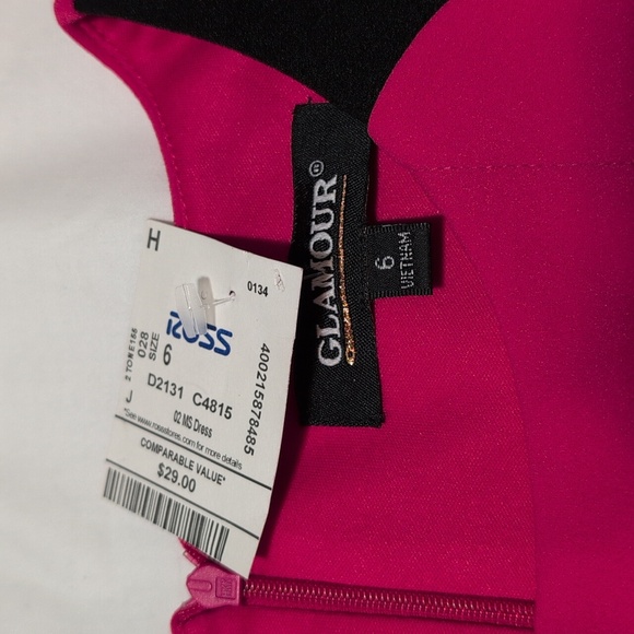 GLAMOUR women's Pink/Black dress. - Picture 3 of 9